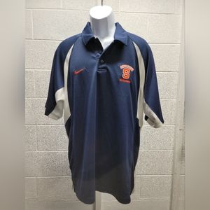 Nike Dry Fit Syracuse Basketball Blue and White Men's Polo Shirt Size L